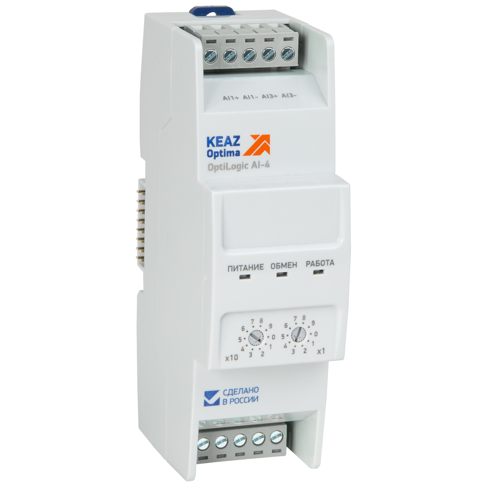 картинка Модуль аналогового ввода OptiLogic L-AI-4 от интернет-магазина ТД Макс-Электро купить в Кемерово по ценам завода