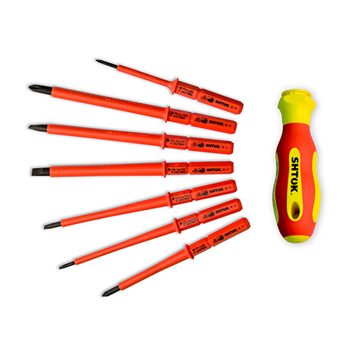 картинка Набор диэлектрических отверток 7+1, SHTOK. 09345 от интернет-магазина ТД Макс-Электро купить в Кемерово по ценам завода
