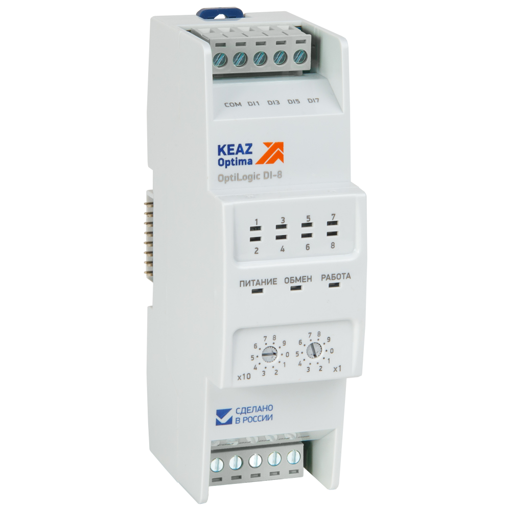 картинка Модуль дискретного ввода OptiLogic L-DI-8 от интернет-магазина ТД Макс-Электро купить в Кемерово по ценам завода