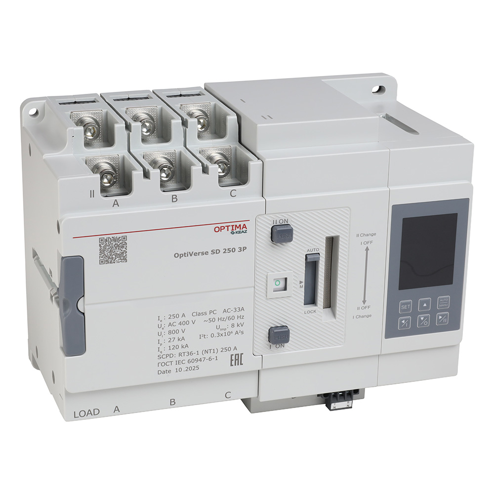 картинка Устройство автоматического ввода резерва OptiVerse SD 250 4P от интернет-магазина ТД Макс-Электро купить в Кемерово по ценам завода