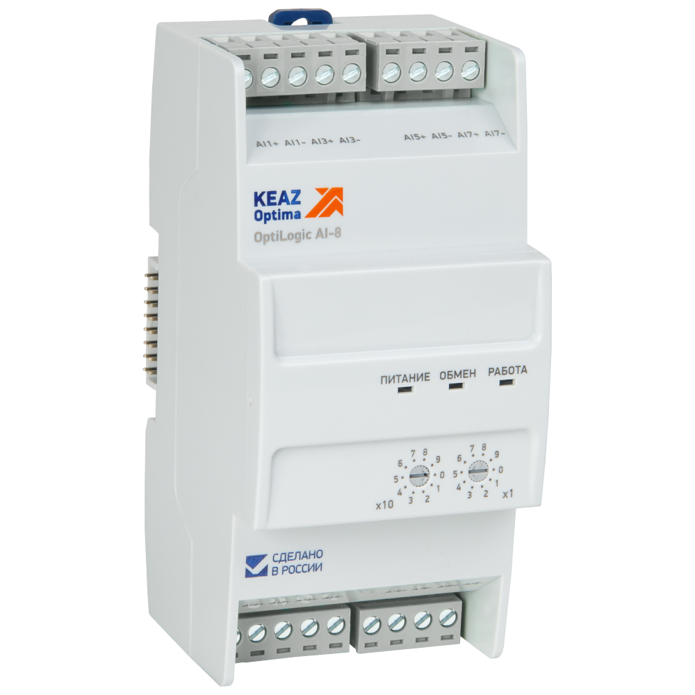 картинка Модуль аналогового ввода OptiLogic L-AI-8 от интернет-магазина ТД Макс-Электро купить в Кемерово по ценам завода