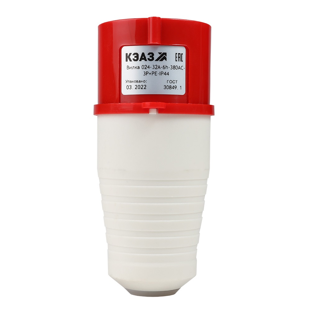 картинка Вилка кабельная 024-32А-6h-380AC-3P+PE-IP44 от интернет-магазина ТД Макс-Электро купить в Кемерово по ценам завода