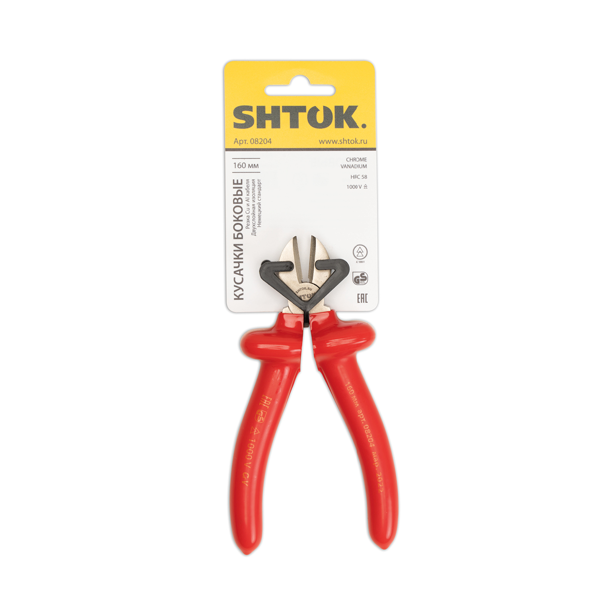 картинка Кусачки боковые диэлектрические 1000В 160 мм, SHTOK. 08204 от интернет-магазина ТД Макс-Электро купить в Кемерово по ценам завода