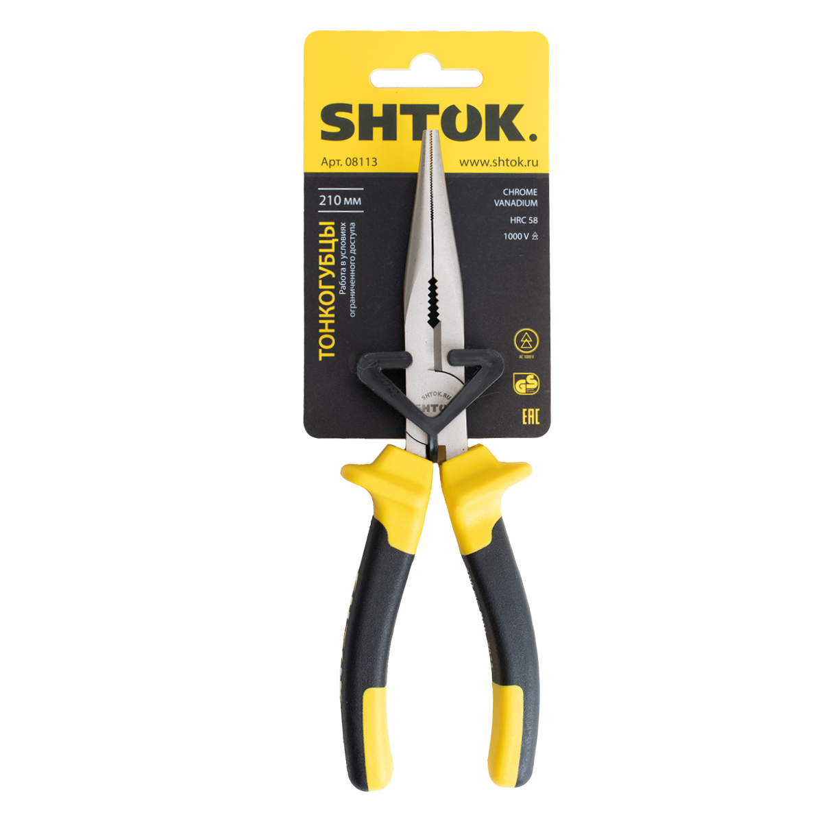 картинка Тонкогубцы 1000В 210 мм, SHTOK. 08113 от интернет-магазина ТД Макс-Электро купить в Кемерово по ценам завода