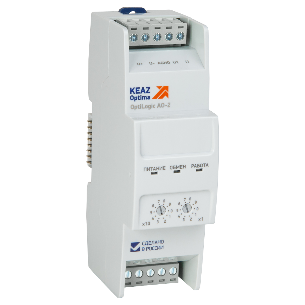 картинка Модуль аналогового вывода OptiLogic L-AO-2 от интернет-магазина ТД Макс-Электро купить в Кемерово по ценам завода