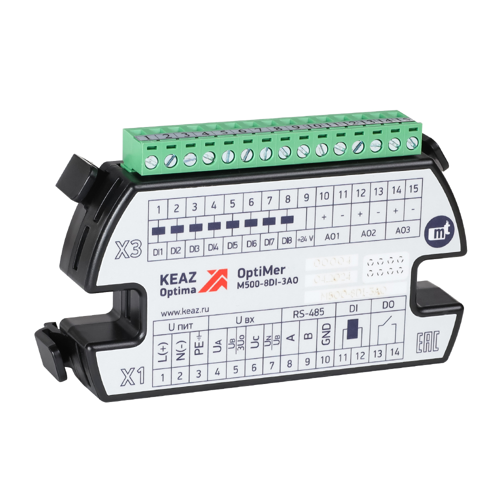 картинка Модуль расширения OptiMer-M500-8DI-3AO от интернет-магазина ТД Макс-Электро купить в Кемерово по ценам завода