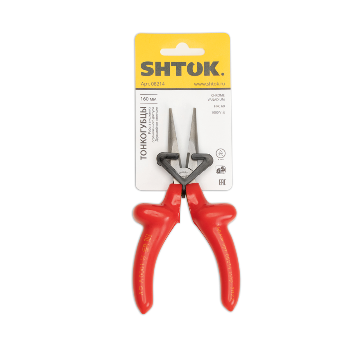 картинка Тонкогубцы диэлектрические 1000В 160 мм, SHTOK. 08214 от интернет-магазина ТД Макс-Электро купить в Кемерово по ценам завода