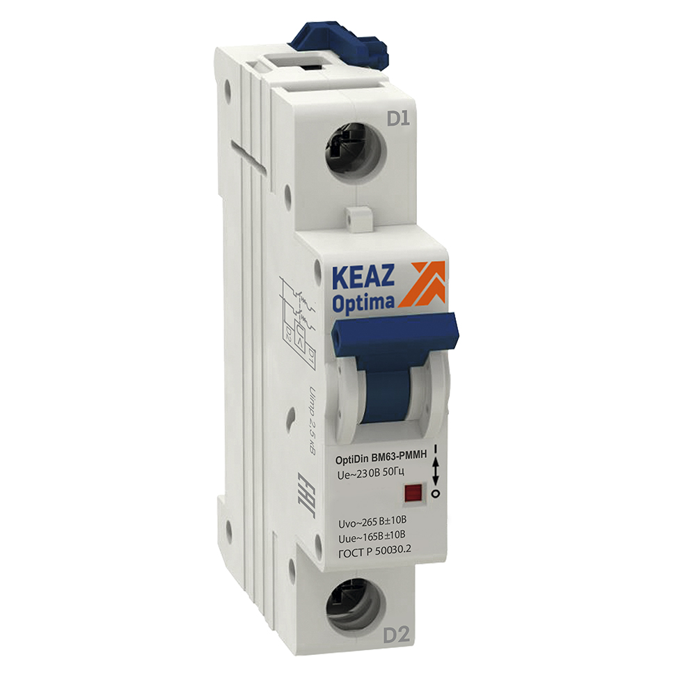 картинка Расцепитель минимального и максимального напряжения OptiDin ВМ63-РММН от интернет-магазина ТД Макс-Электро купить в Кемерово по ценам завода
