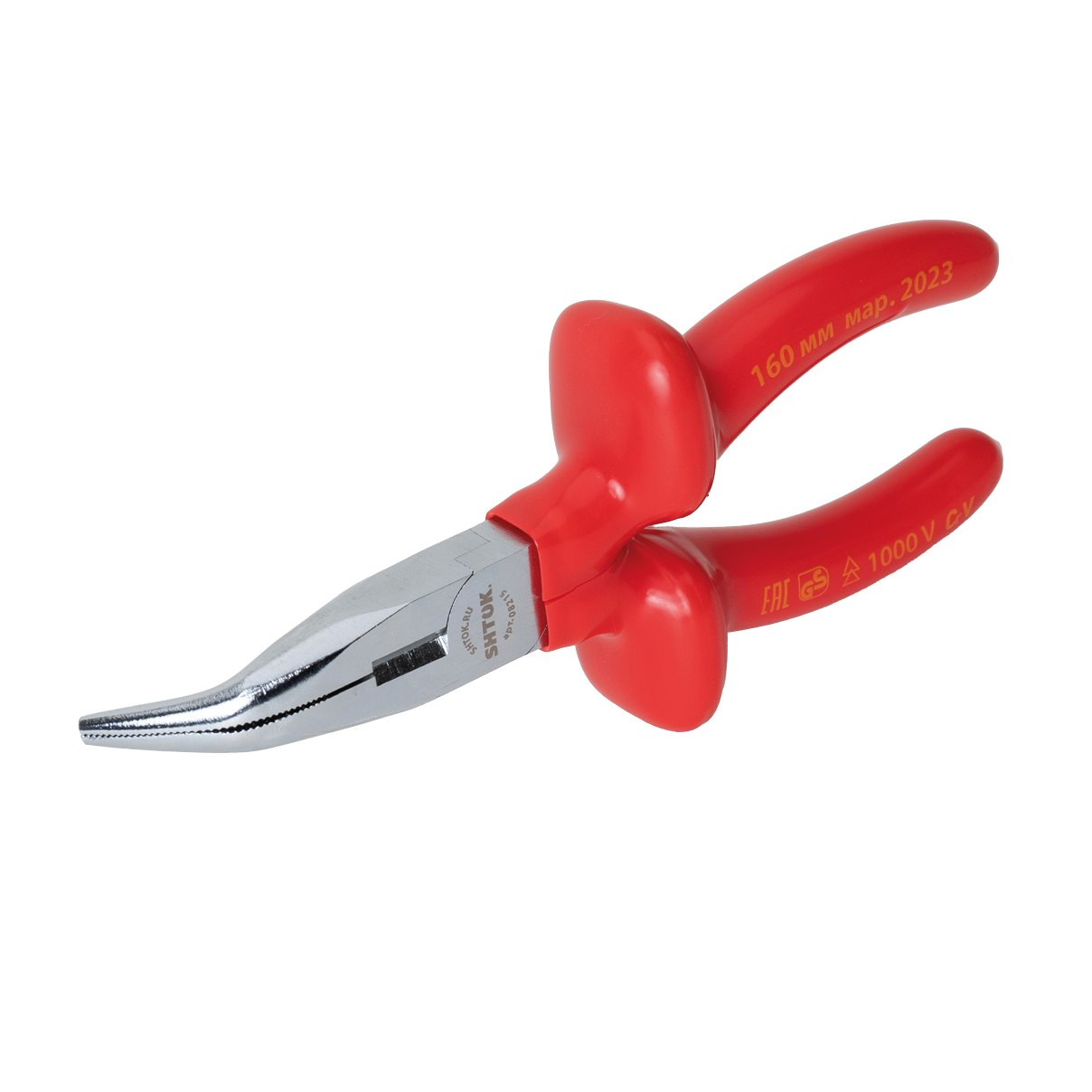 картинка Тонкогубцы изогнутые диэлектрические 1000В 160 мм, SHTOK. 08215 от интернет-магазина ТД Макс-Электро купить в Кемерово по ценам завода