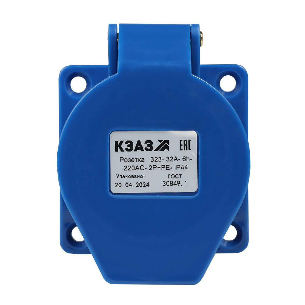 картинка Розетка фланцевая 323-32А-6h-220AC-2P+PE-IP44 от интернет-магазина ТД Макс-Электро купить в Кемерово по ценам завода